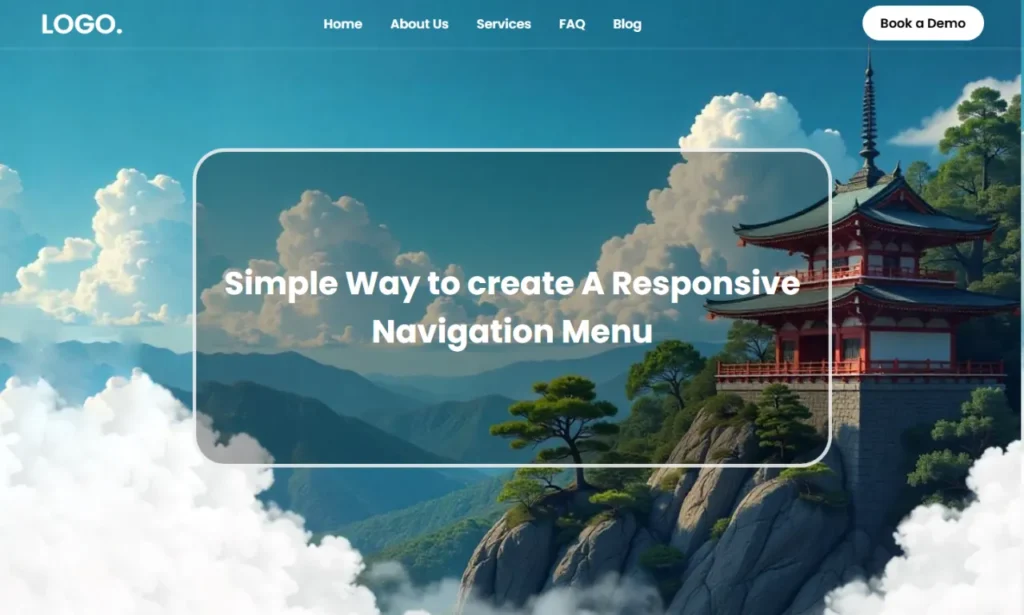 Responsive Navigation Bar with HTML CSS and JavaScript