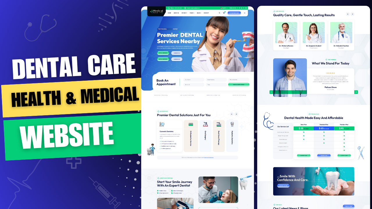 Offer 1 Dental Care Website Using HTML, CSS & JavaScript