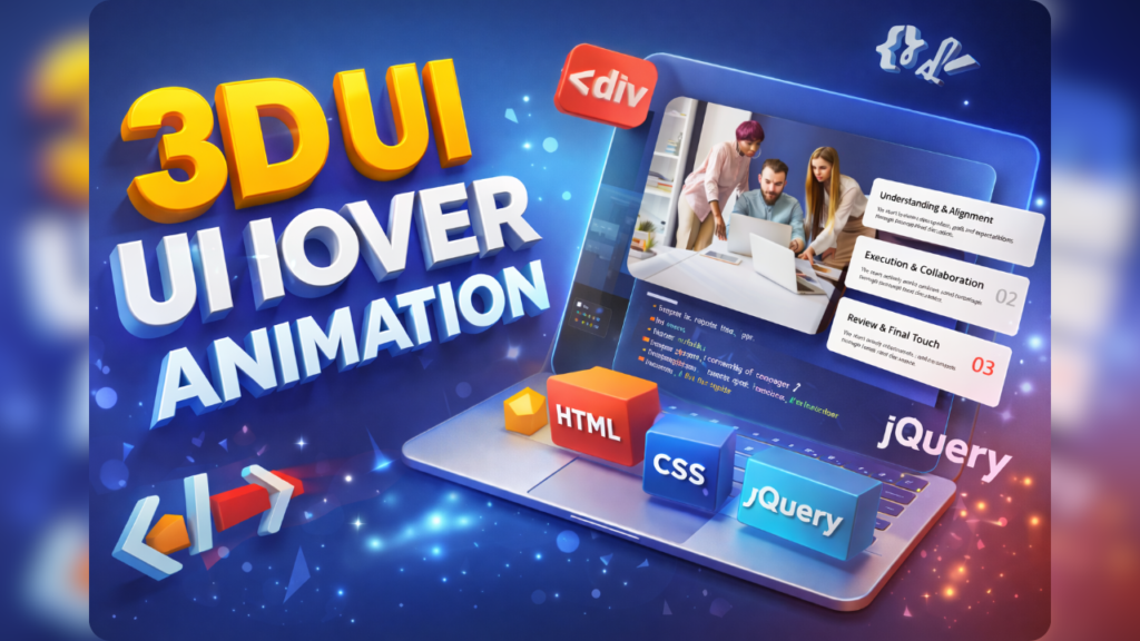 3D UI Section Hover Animation Using HTML, CSS & jQuery 5 3D UI Section Hover Animation