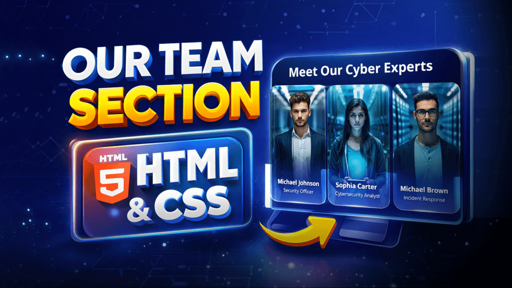 Create a Modern Our Team Section Using HTML & CSS 3 Create a Modern Our Team Section Using HTML & CSS