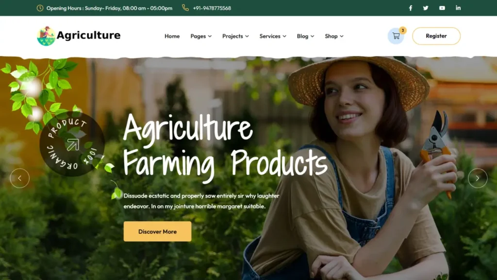 Modern Agriculture Website Template Using HTML CSS and JavaScript 2 Agriculture Website Template