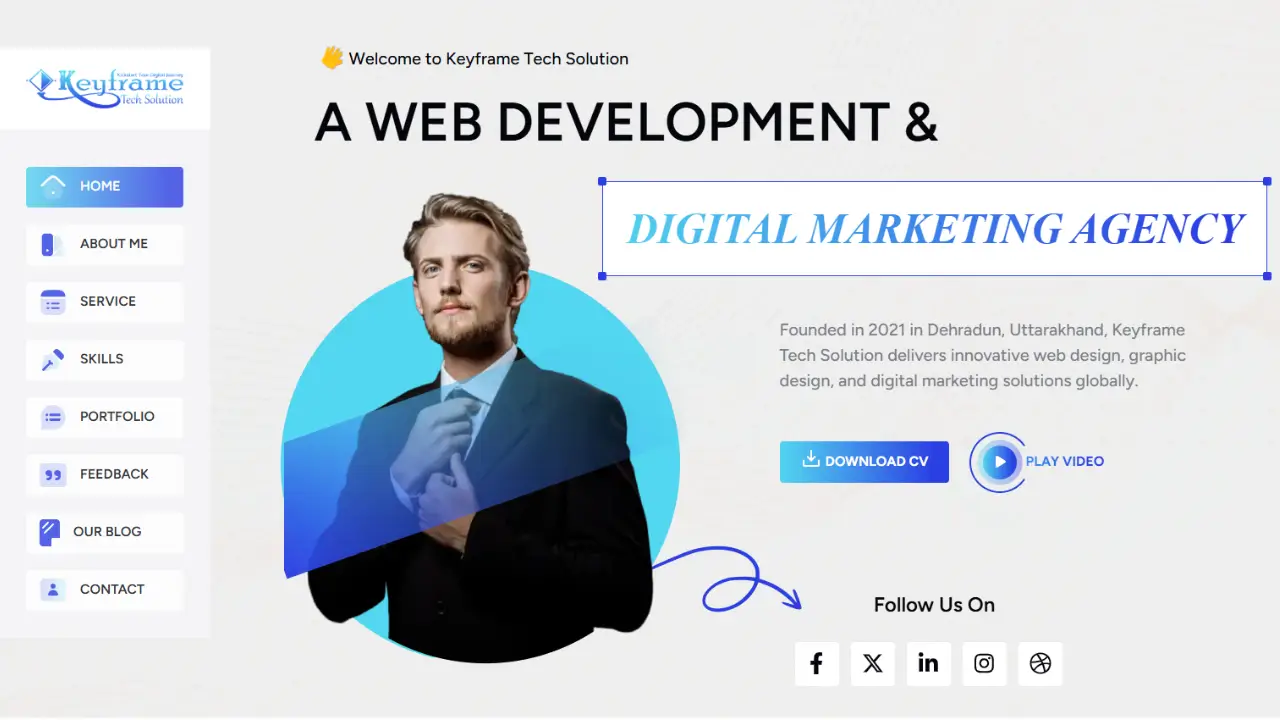Animated Portfolio Website Template Using HTML CSS JavaScript