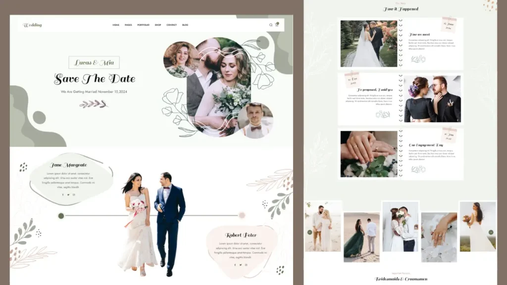 wedding planner website template html