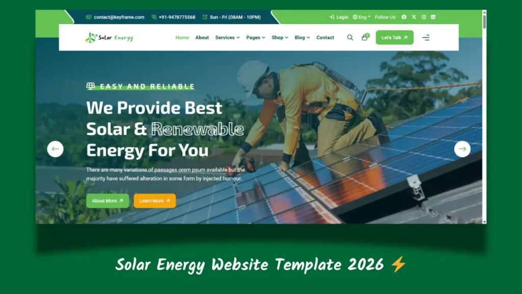solar energy website design
