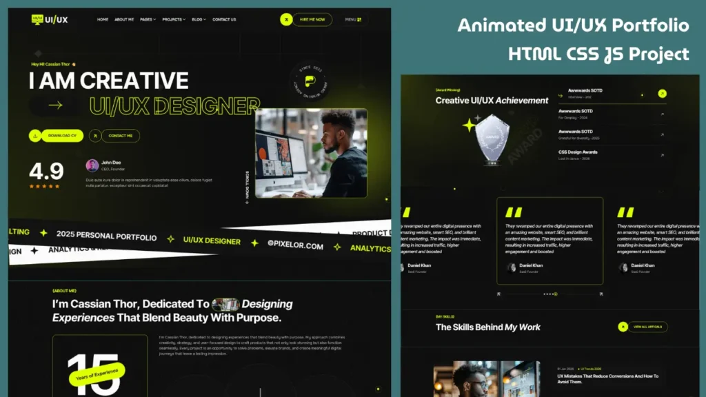 Portfolio Website Using HTML CSS JavaScript