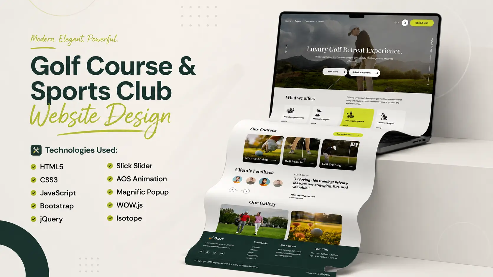 Golf Course & Sports Club Website Design in HTML CSS Bootstrap ...