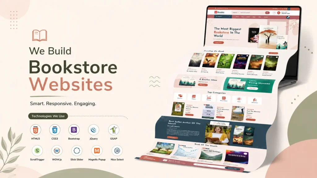 bookstore website html css javascript