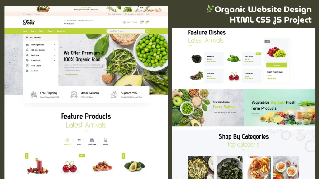 organic food store website html css project
