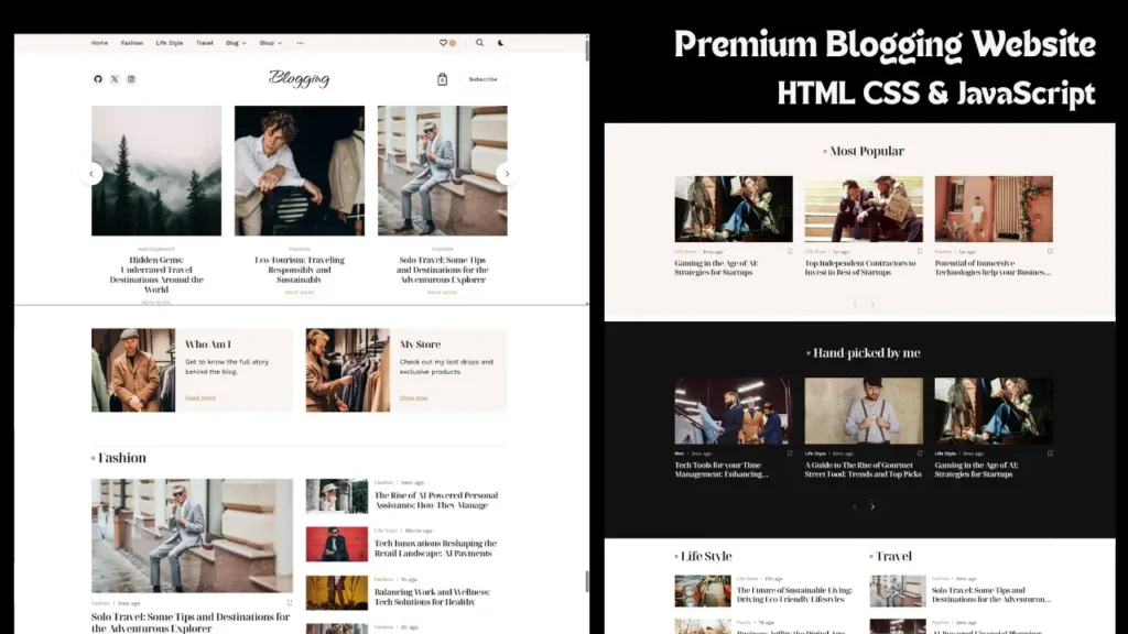Responsive Blog Website Design Using HTML CSS JavaScript