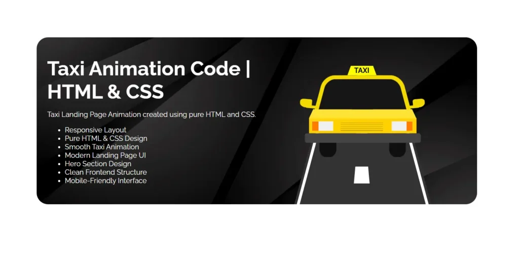 taxi animation in pure html & css