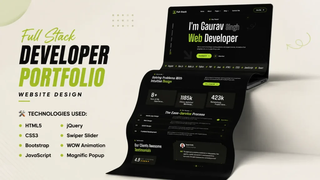 full stack developer portfolio website design