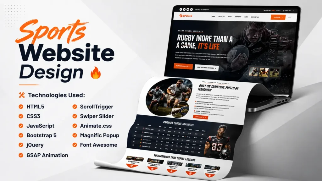 modern sports website design