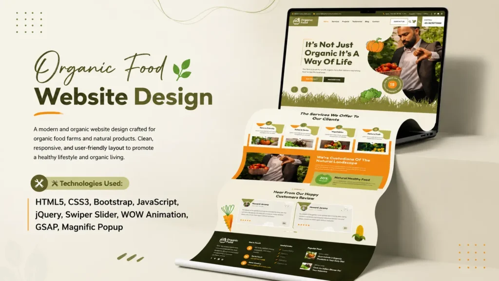 organic food business website design