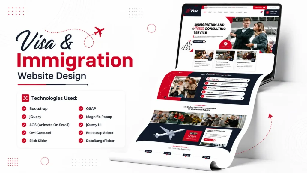Visa & Immigration Website Design in HTML Bootstrap | Modern Responsive Template 2026 2 Visa & Immigration Website Design in HTML Bootstrap