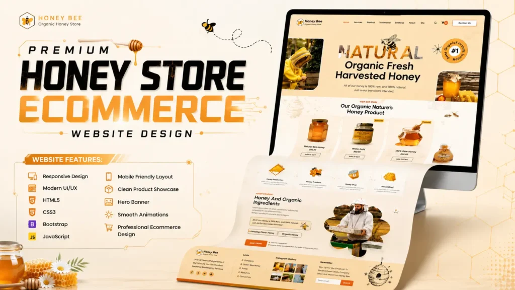 Honey Store Ecommerce Website Design