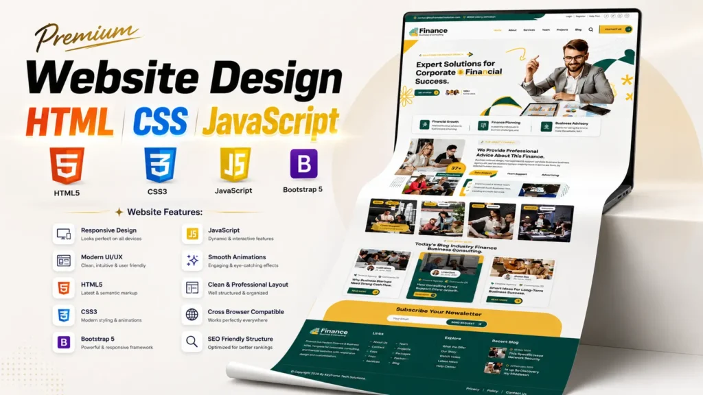 Modern Website Design HTML CSS JavaScript