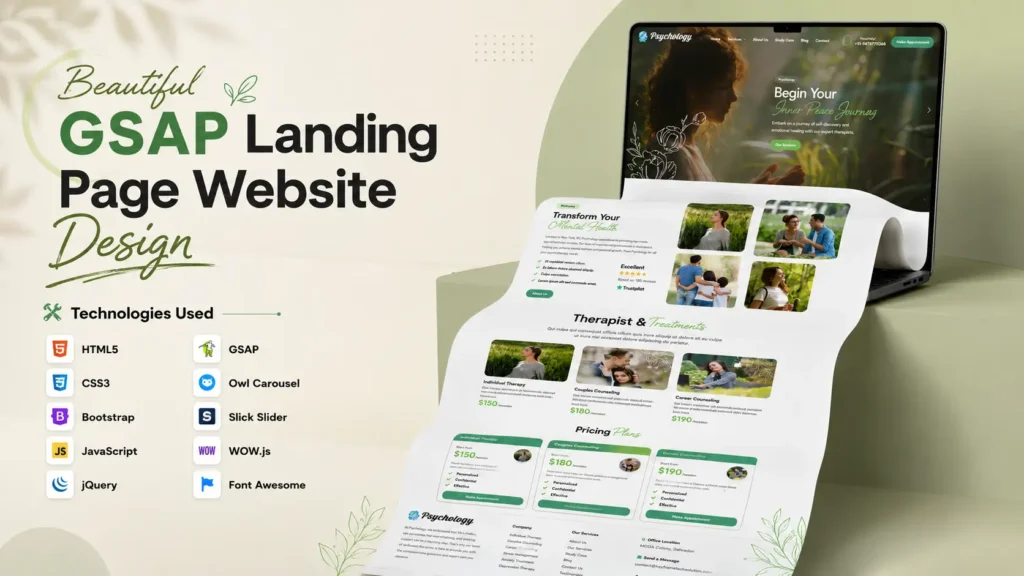 Psychology Website HTML Template – Modern Responsive Design for Therapists & Counseling Services 2 Psychology Website HTML Template