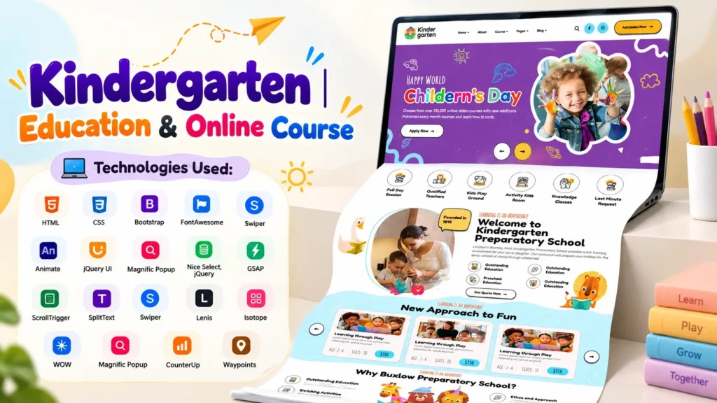 Kindergarten Website Design Using HTML, CSS and JavaScript 2 Kindergarten Website Design