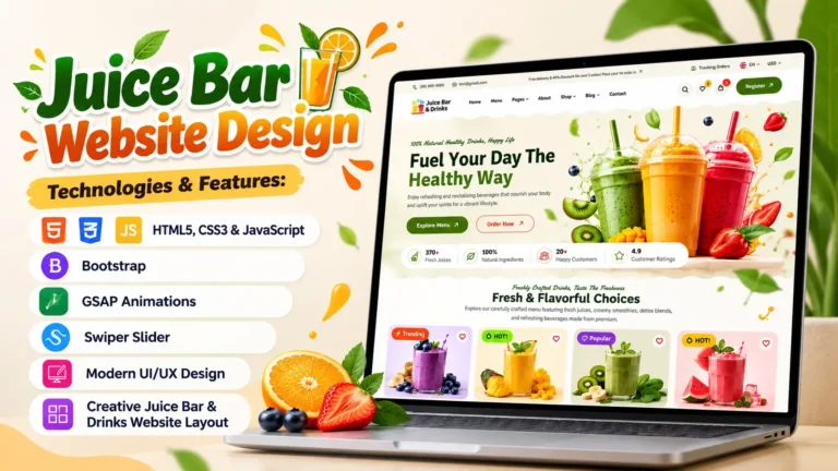 Disclaimer 1 Juice Bar Website Design